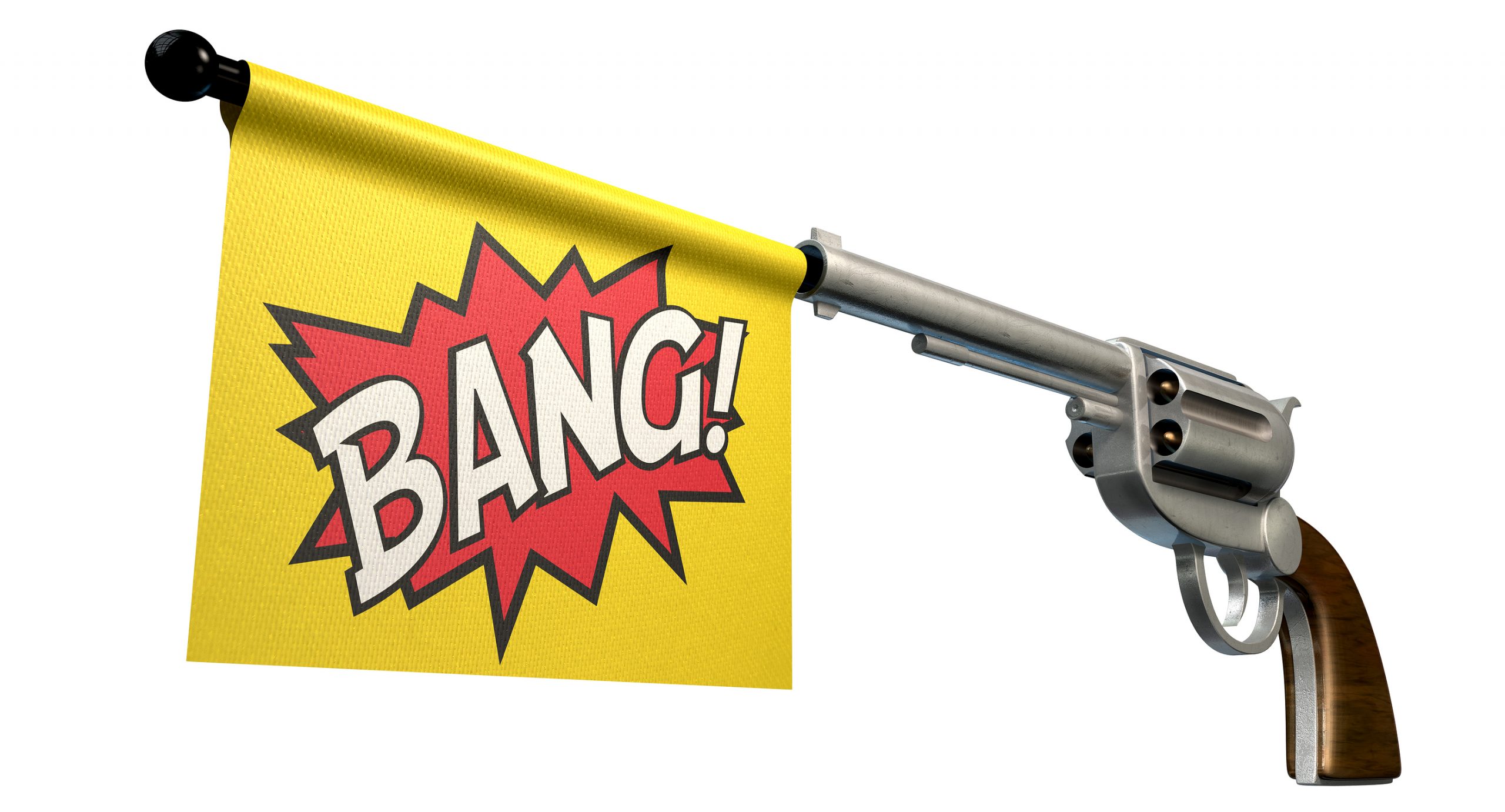 Bang a1. Револьвер с флажком Bang.