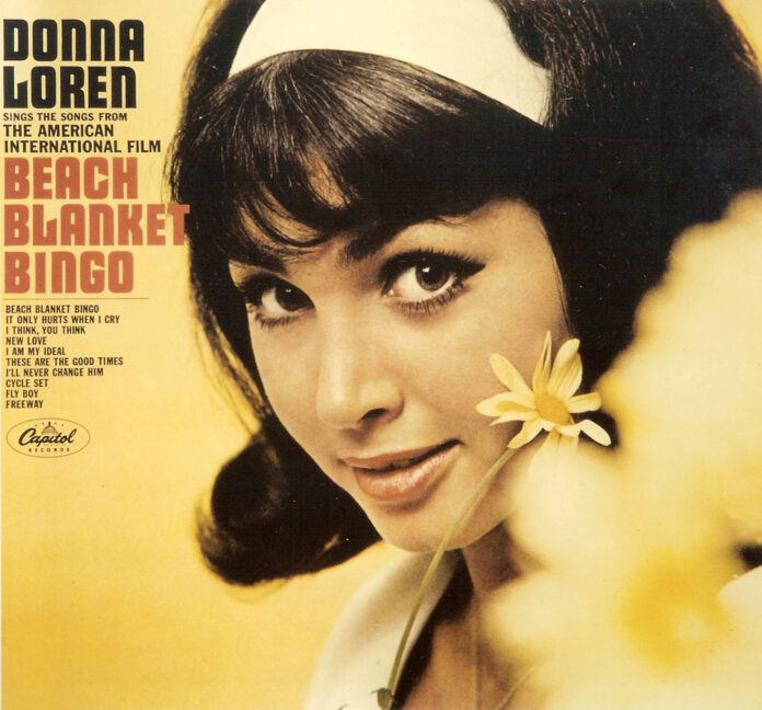 Donna Loren on the cover of the 1965 Beach Blanket Bingo album provided by Donna Loren